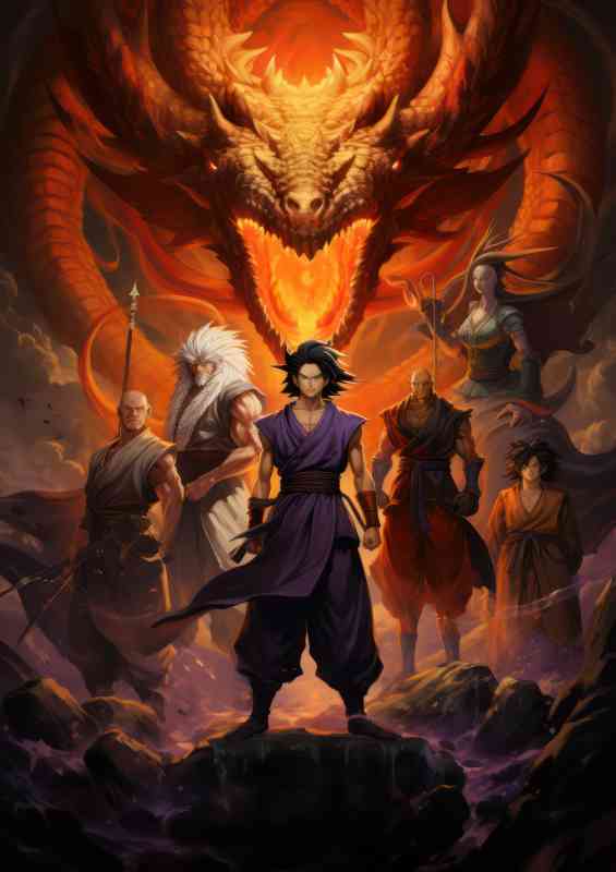Movie style poster anime characters