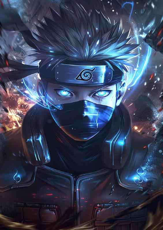 Naruto Uzumaki in his Black gear anime style | Metal Poster