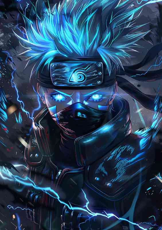 Naruto Uzumaki in his Black gear with blue lights
