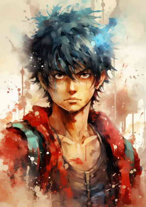 Poster one piece watercolour style