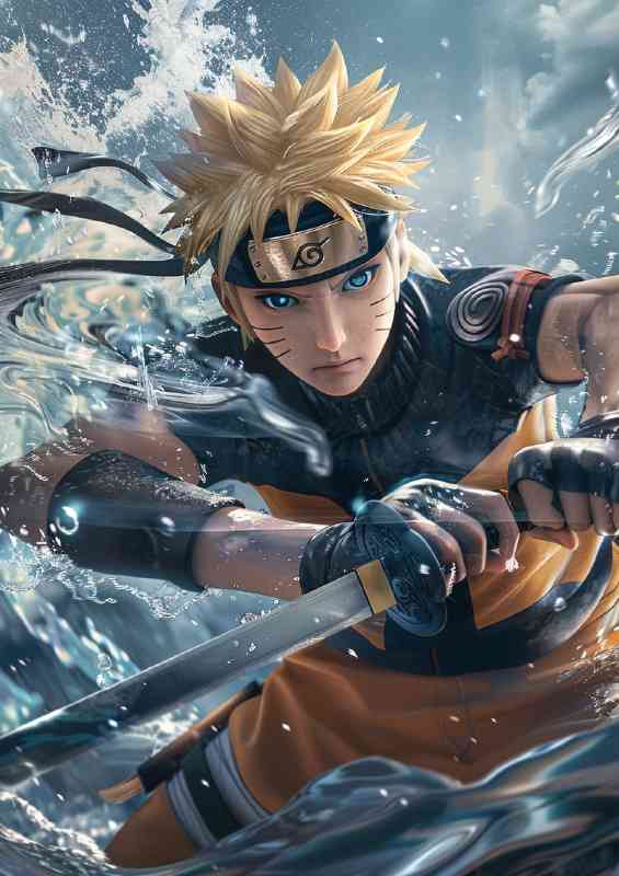 Sasuke Uchiha in battle holding sword