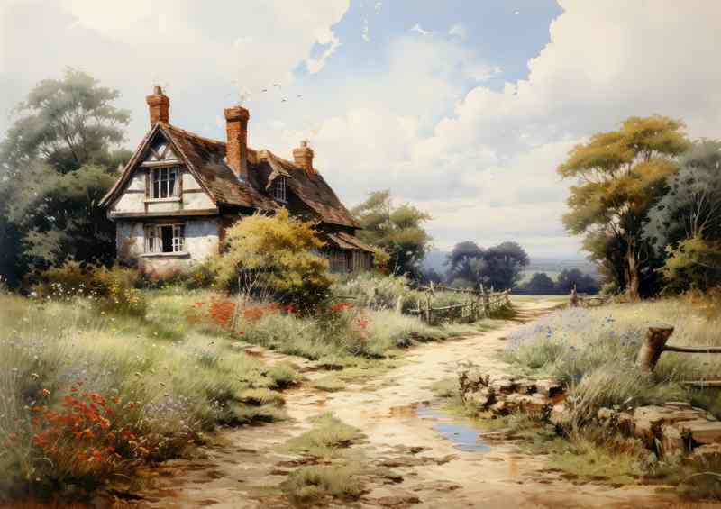 Timeless Tranquility Old English Countryside Scene