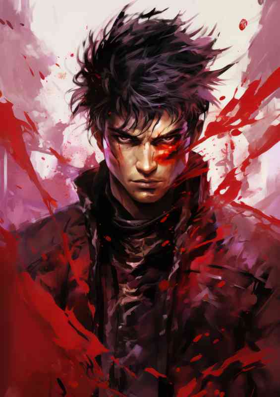 The action demon slayer man with red hair