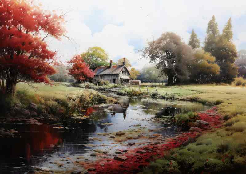 Tranquil Beauty Old English Countryside cottage