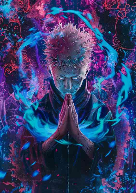 Yuji Itadori with is hands together