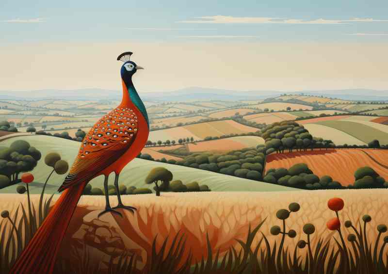 Tranquil Scenes Pheasant in Rustic Countryside