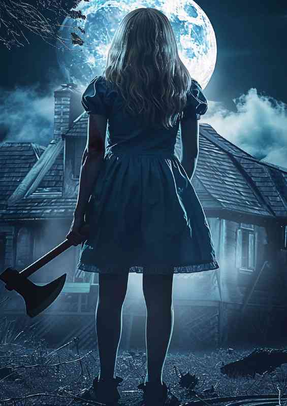 80s movie poster Full body shot of young blond woman