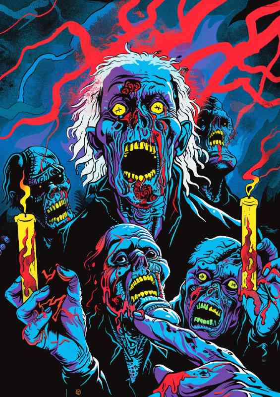 Colorful psychedelic black light poster