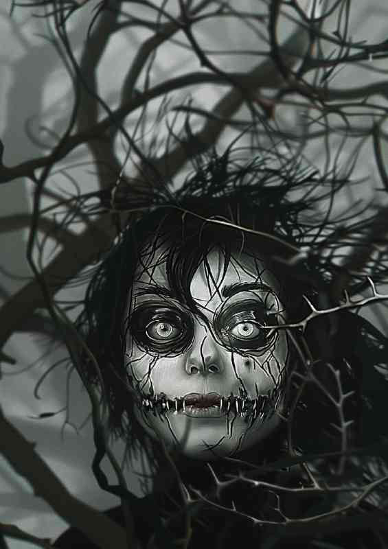 Digital illustration of an eerie character