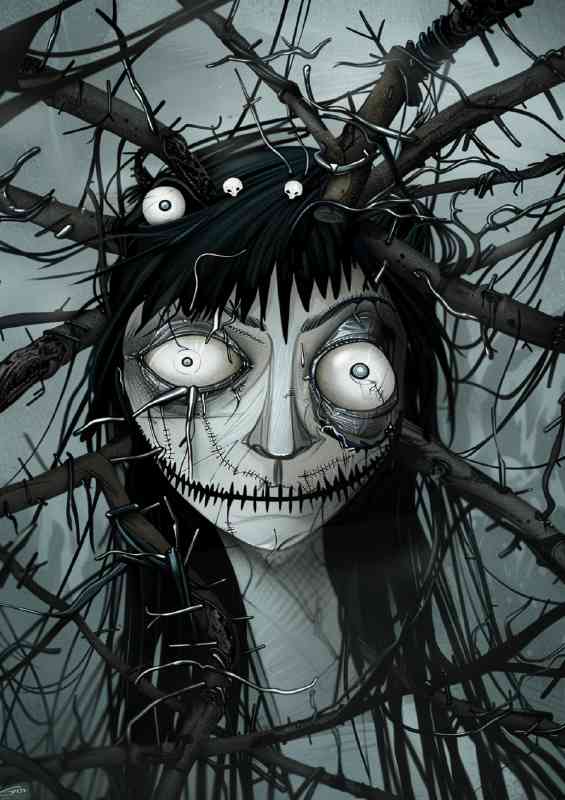 Eerie character black and white