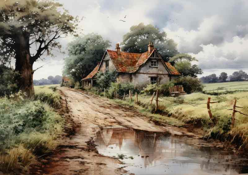 Vintage Elegance Picturesque English Countryside Scene
