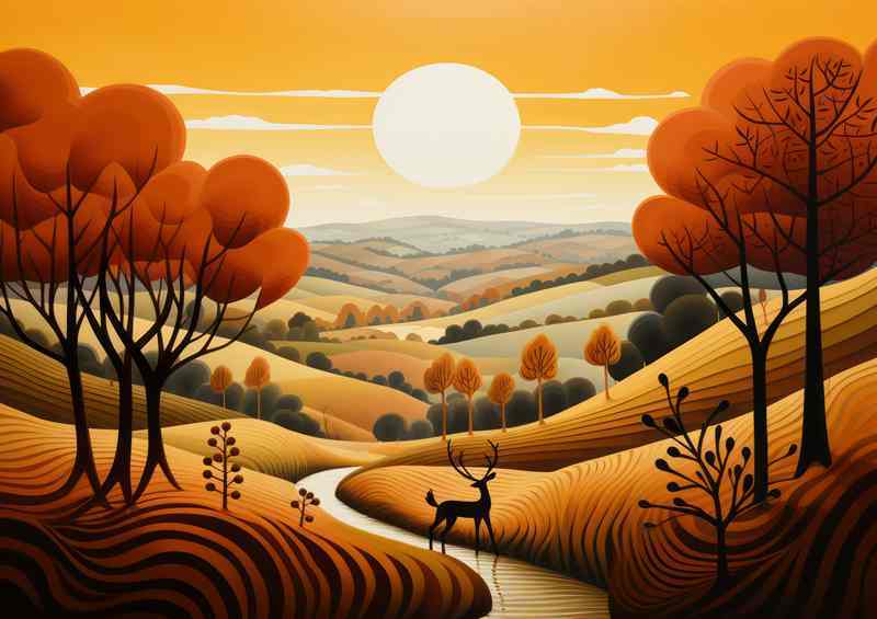 Whimsical Charm deer Roaming on Farm