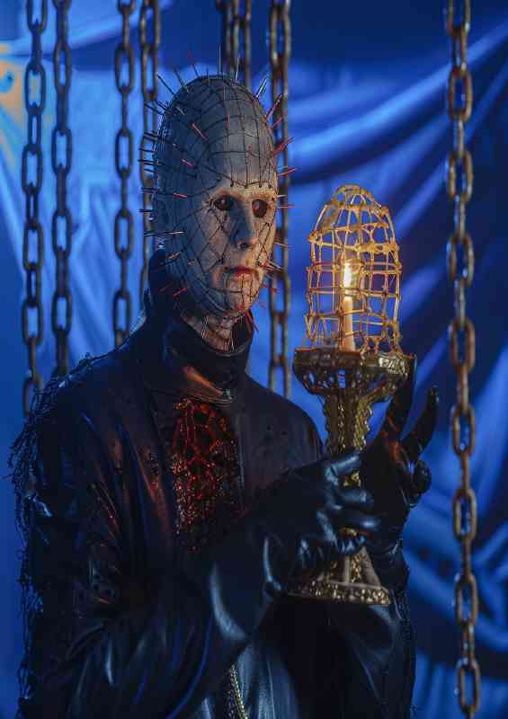 Hellraisers pinhead holding an open golden candle