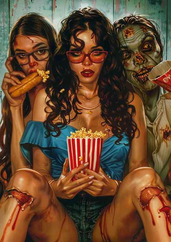of three beautiful women zombies