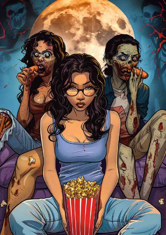 of three beautiful zombie women | Metal Poster