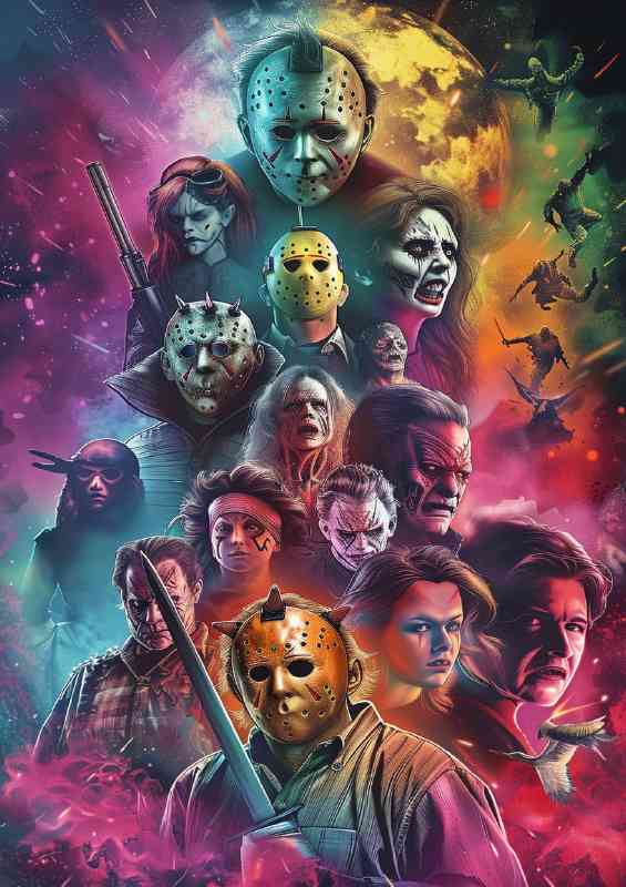 Poster of all the most famous horror movie characters