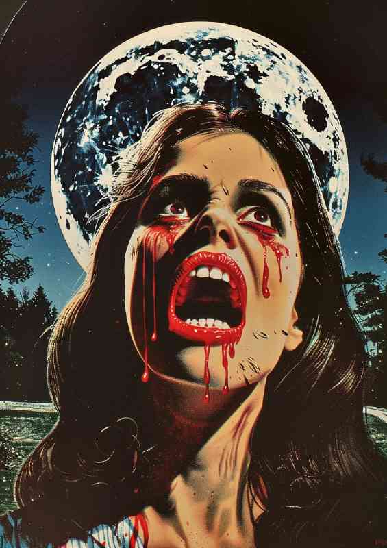 Retro scary movie poster from the 1980s
