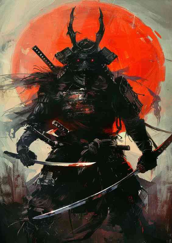 Demon Samurai holding two katanas with its hands