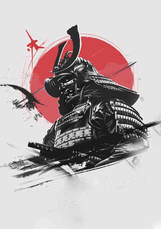 Dynamic poster design Japanese Samurai