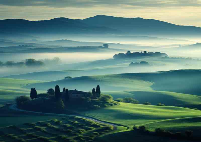 Mist Rolling over the hills of tuscany