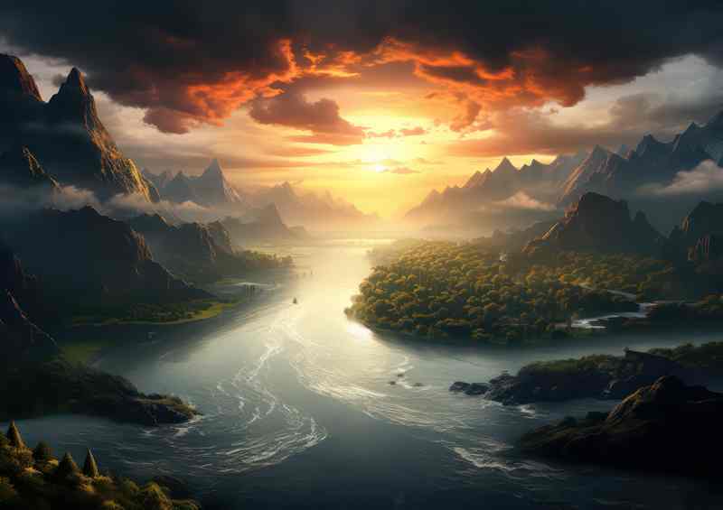Mountain and River View