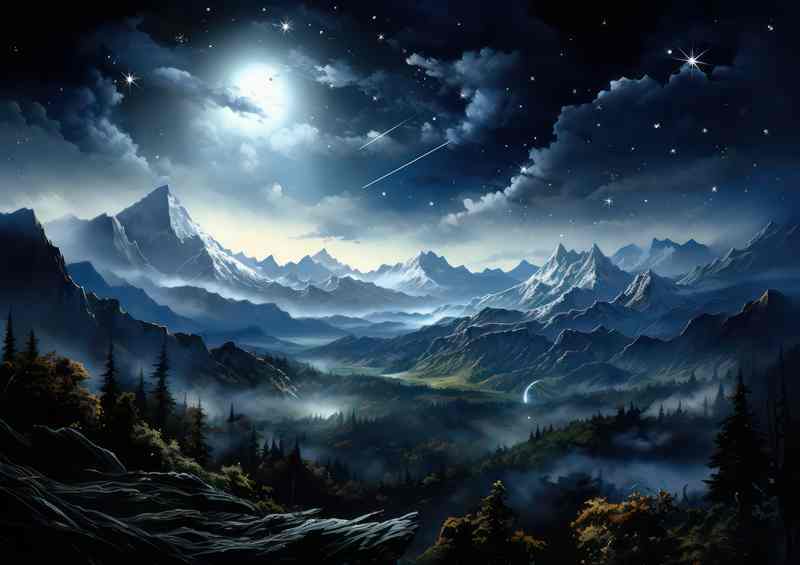 Mountains And Milky Way