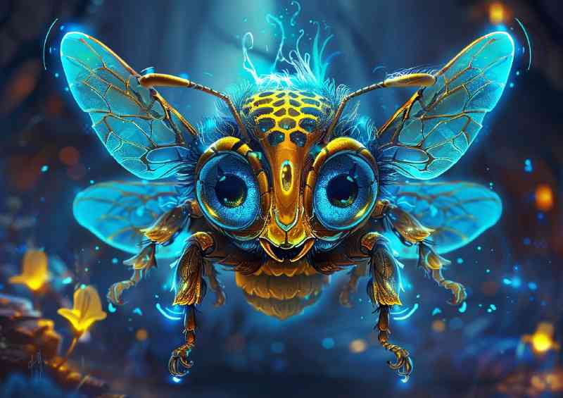 Symmetrical shot of an extremely detailed bee
