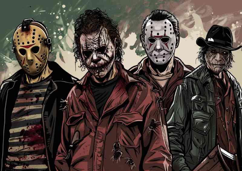 Comic style horror movie villans | Metal Poster