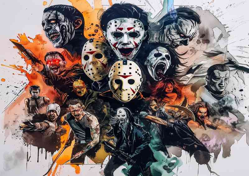 Iconic horror movie characters evil montage