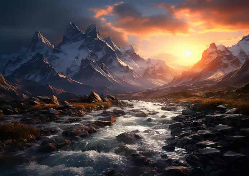 Sunrise Over Misty Mountains