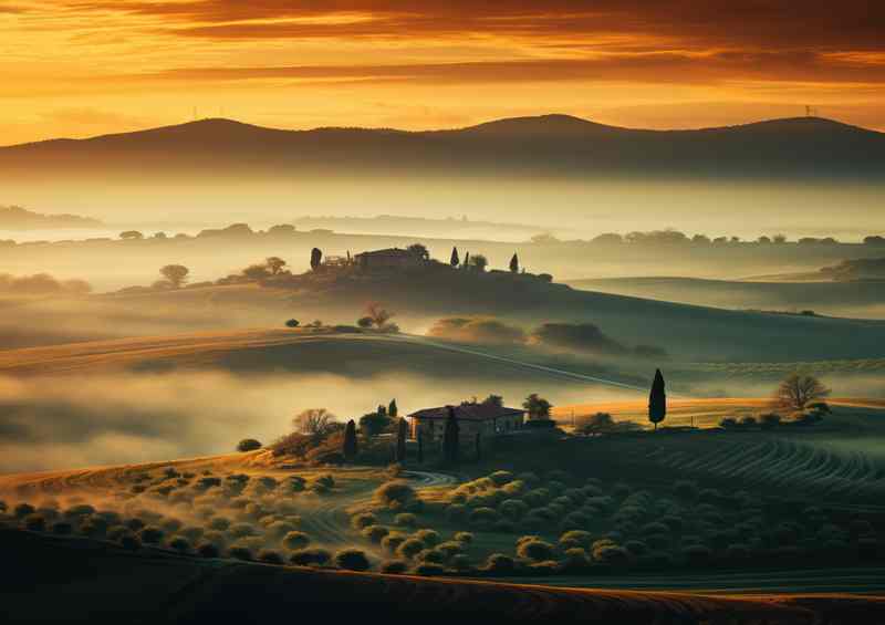 Tuscany Bathed in Morning Sunlight