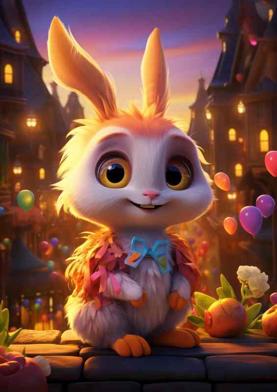 Funny bunny rabbit art style