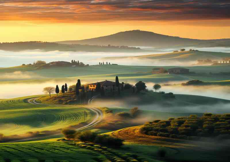 Tuscany Hills in Golden Morning Light