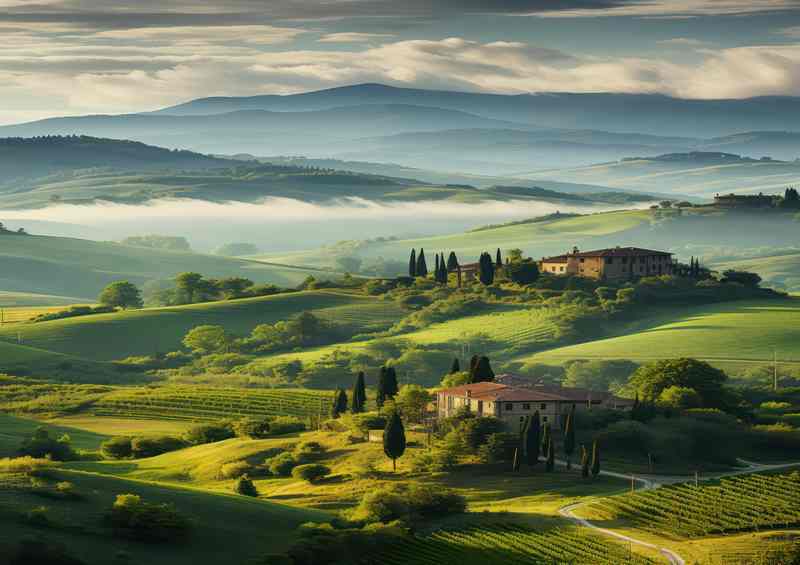 Tuscany Morning Scenic Countryside