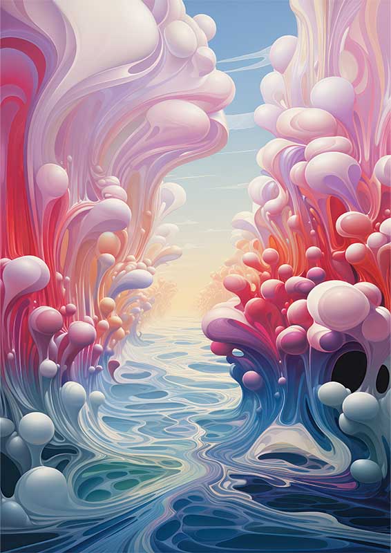 Technicolor Echoes Bright Surrealist Landscapes