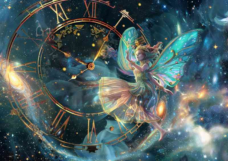 Whimsical scene of an ethereal fairy with iridescene
