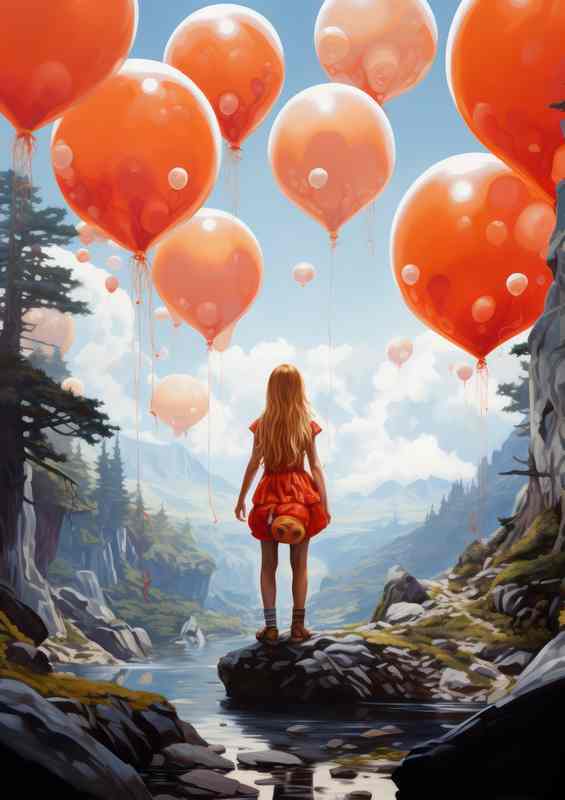 Girl Letting Go Of The Red Ballon