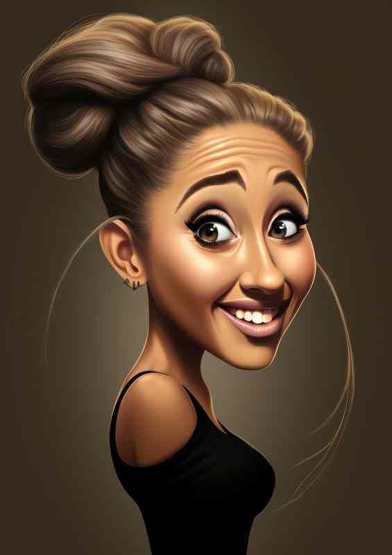 Caricature of Ariana Grande