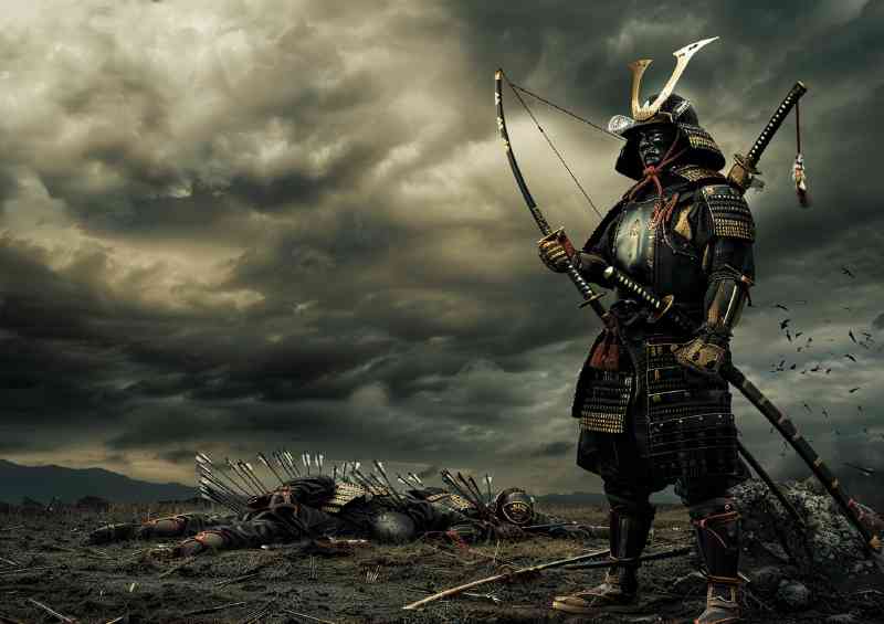 Samurai with bow and arrows