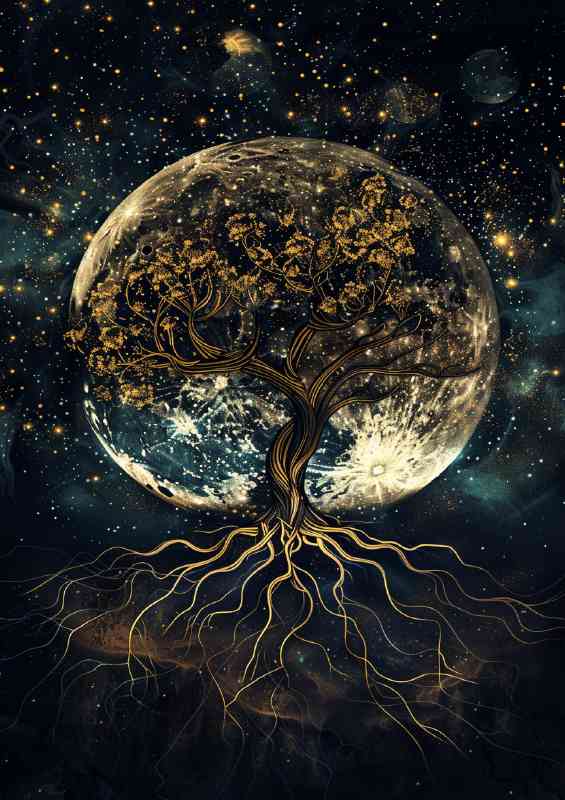 Tree of life with roots and branches that reach out