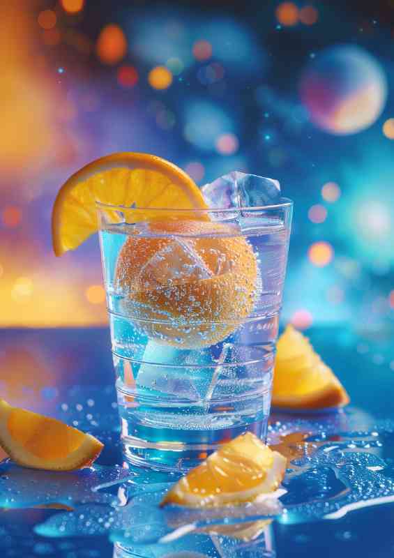 Oranges and ice spiced cocktail