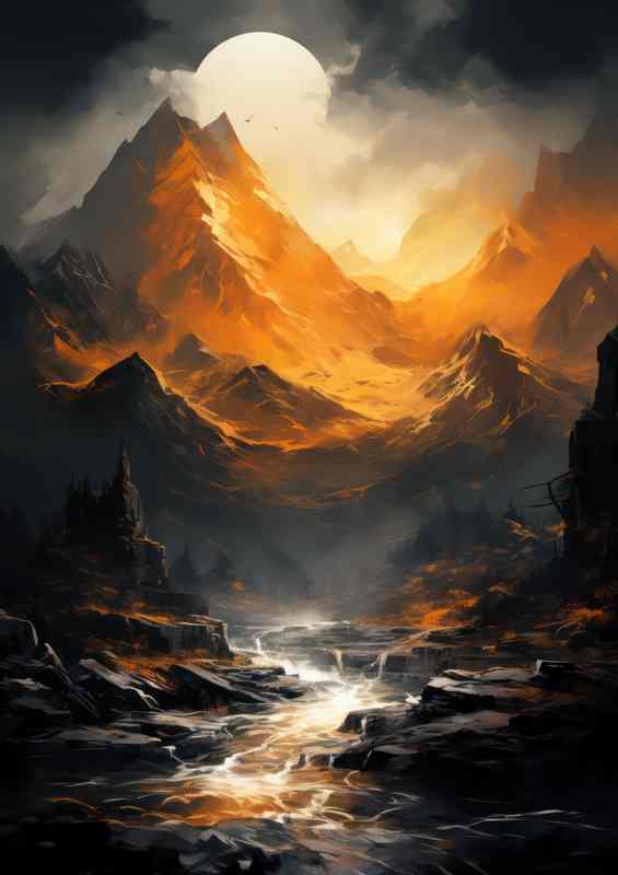 Grey and Gold Mountain Harmony