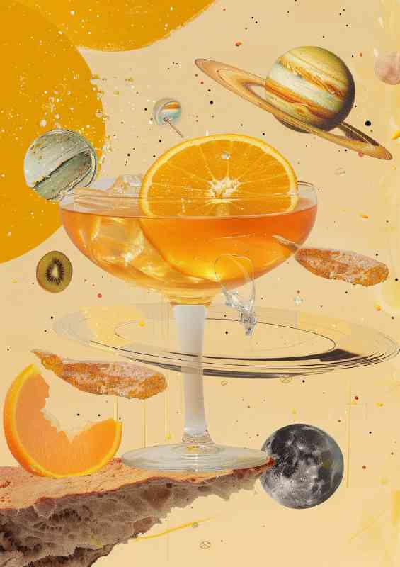 Outer space cocktail | Metal Poster