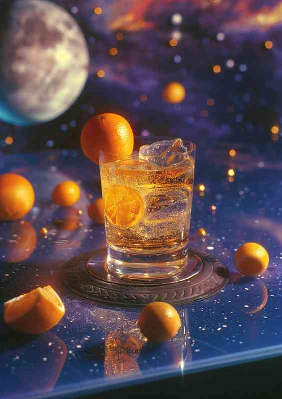 Scotch space nuts and oranges | Metal Poster