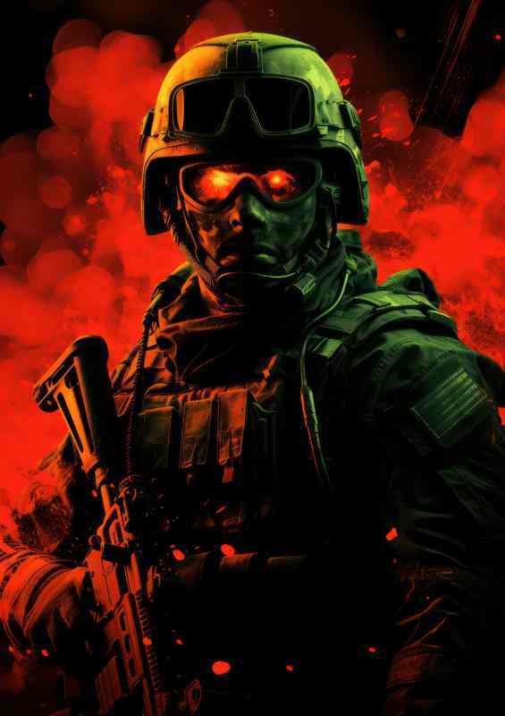A Foot Soilder gaming ready for the arena