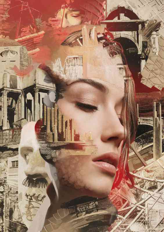 Captivating collage that blends multiple elements
