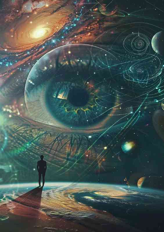 Digital artwork surreal eye in the cosmos