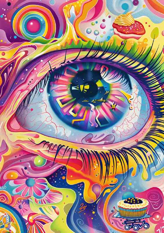 Psychedelic rainbow eye sweet world