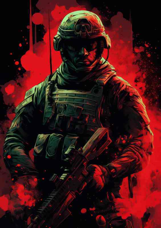 A Sgt Solider ready for combat gaming