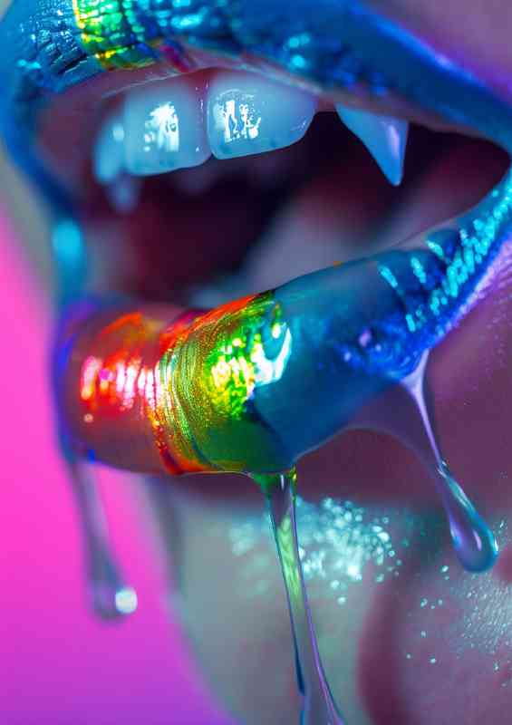 Vampire rainbow mouth fangs